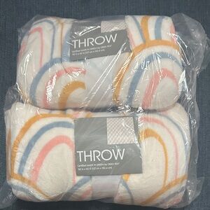Throw Blanket with Multicolor Swirl Design